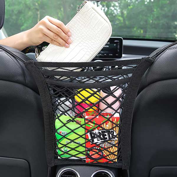 Elasticated Car Seat Barrier Net with Storage
