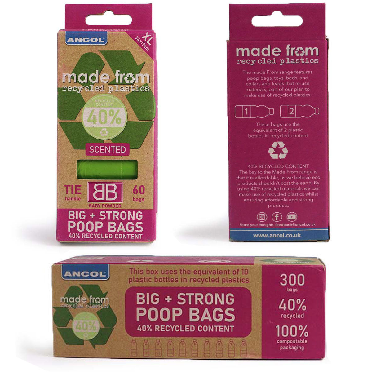 Recycled / Degradable Poop Bags inc. Scented
